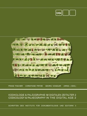 cover image of Kodikologie und Paläographie im digitalen Zeitalter 2--Codicology and Palaeography in the Digital Age 2